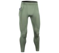 Pantalon de compression pour homme - Taille haute - Pour le yoga, la course à pied, le sport, la course à pied, le sport, la course à pied, le cyclisme, le basket-ball, l'entraînement, Vert armée., L