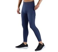 Pantalon de compression pour homme - Taille haute - Pour le yoga, la course à pied, le sport, la course à pied, le sport, la course à pied, le cyclisme, le basket-ball, l'entraînement, Bleu marine., S