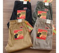 Pantalon de conduite tissé en sergé rétro américain pour hommes, Simple, 100% coton lavé, droit, décontracté, nouvelle collection printemps automne 2025 black