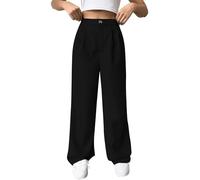 Pantalon de costume 2025 pour femme - Pantalon décontracté - Taille haute - Coupe droite - Couleur unie - Stretch - Bermuda confortable - Pantalon d'affaires - Taille élastique - Pantalon de loisirs
