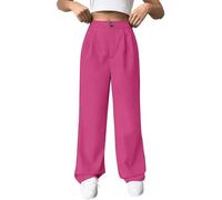 Pantalon de costume 2025 pour femme - Pantalon décontracté - Taille haute - Coupe droite - Couleur unie - Stretch - Bermuda confortable - Pantalon d'affaires - Taille élastique - Pantalon de loisirs