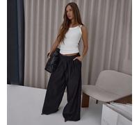Pantalon de costume ample à jambes évasées plissées, chic et sexy, pour une sortie en ville en automne L,M,S,XL,XSUnicoloreTissu tissé
