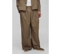 Pantalon de costume large à chevrons homme - pierre - XS, pierre