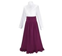 Pantalon de costume médiéval pour femme, robe classique deux pièces pour cosplay, événements historiques, costume élégant masque, tenue de cosplay, costumes (violet, XXL)