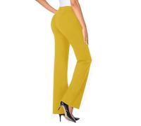 Pantalon de costume pour femme - Pantalon évasé - Taille haute - Décontracté - Jambes larges - Couleur unie - Stretch - Confortable - Pantalon d'extérieur - Taille élastique - Pantalon de loisirs avec