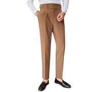 Pantalon de costume pour homme - Couleur unie - Pantalon chino - Coupe droite - Élastique - Pantalon de costume long avec poches - Taille haute - Pantalon d'affaires décontracté - Pantalon de costume