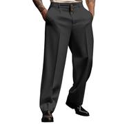 Pantalon de costume pour homme - Pantalon de travail formel - Coupe ample - Blanc - Pantalon de soirée - Pantalon d'affaires décontracté - Pantalon droit extensible - Pantalon Tube très doux et