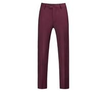 Pantalon de costume pour homme - Pantalon habillé uni, coupe droite, jambe droite, confortable, léger, taille extensible, devant plat, XXXXXXL, bordeaux, 3XL
