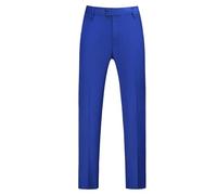 Pantalon de costume pour homme - Pantalon habillé uni, coupe régulière, jambe droite, confortable et léger, taille extensible, devant plat, XXXXXXL, bleu, XXL