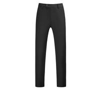 Pantalon de costume pour homme - Pantalon habillé uni, coupe régulière, jambe droite, confortable et léger, taille extensible, devant plat, XXXXXXL, Noir , 5XL