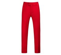 Pantalon de costume pour homme - Pantalon habillé uni, coupe régulière, jambe droite, confortable et léger, taille extensible, devant plat, XXXXXXL, Rouge, 3XL