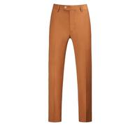 Pantalon de costume pour homme - Pantalon habillé uni, coupe régulière, jambe droite, léger et confortable, taille extensible, devant plat, XXXXXXL, café, XXL