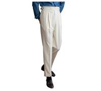 Pantalon de costume pour homme, style classique, élégant, taille haute, plissé, pantalon de loisirs classique, vintage, pantalon Naples, pour adultes, coupe droite, avant plat, uniforme de travail