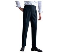 Pantalon de costume pour homme style Naples Paris - Pantalon chino stretch en coton - Pantalon de sport décontracté avec poches - Pantalon britannique rétro - Taille haute - Coupe ajustée - Doux, Noir