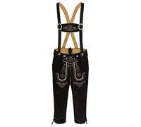Pantalon de costume traditionnel bavarois, en cuir pour homme, avec bretelles, en 3 couleurs, en cuir de 46 à 60, Noir , 58