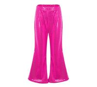 Pantalon de Danse Enfant Fille Evasé Pantalon à Paillettes Brillant Pantalon de Disco Jazz Hip-hop Latine Casual Costume Spectacle Fête Carnaval Dancewear