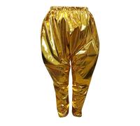 - Pantalon de danse pour enfants, filles, garçons, coupe décontractée, métallisée, pour vêtements de danse hip-hop modernes, or, 5-6 ans