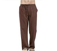 Pantalon de danse pour homme - Décontracté - Travail - Sport - Pantalon imprimé décontracté - Poche de pantalon - Pantalon de gardien de but - Rembourré, marron, L