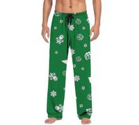 Pantalon de détente de Noël pour homme avec poches Y2k Pantalon de sommeil moche Pantalon de sommeil léger Sapin de Noël Taille élastique Vêtements de détente pour homme, Vert, XL