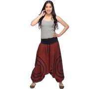Pantalon de harem "Cercles" - Pumphose - Aladin - sarouel - Pantalon de loisirs - pour les femmes, rouge / noir S / M