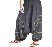 Pantalon de harem "Cercles" - Pumphose - Aladin - sarouel - Pantalon de loisirs - pour les femmes, vert L/XL