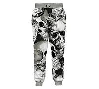Pantalon de jogging 3D pour homme - Motif tête de mort - Style hip hop - Unisexe - Confortable, 5, XXXXXL