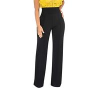 Pantalon de jogging à jambe large pour femme - Taille haute - Push Up - Rehausseur de fesses - Pantalon de yoga long - Contrôle du ventre - Fermeture éclair dans le dos - Coupe décontractée - Couleur