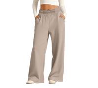 Pantalon de jogging ample à jambe large pour filles - Pantalon de survêtement décontracté - Taille haute élastique - Pantalon de sport surdimensionné tendance, kaki, 9-10 ans