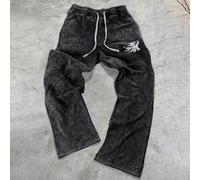 Pantalon de jogging ample à taille cordée avec imprimé lettres pour hommes, PAVTROS, Y2k, Mardi Gras, Streetwear, Vintage, Vacances, J'aime mon petit ami, Saint-Valentin L,M,S,XL,XXLgraphiqueÉtoffe