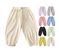 Pantalon de jogging ample en coton pour bébé fille - Taille élastique - Couleur unie - Taille haute - Léger et respirant