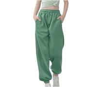 Pantalon De Jogging Ample pour Filles Automne avec Cordon De Serrage pour Enfants Taille Haute éLastique Jambe Droite Pantalon D'éCole Couleur Unie Pantalon De Survêtement Surdimensionné avec Poches