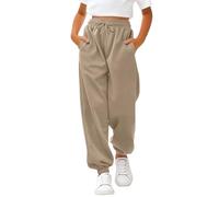 Pantalon De Jogging Ample pour Filles Automne avec Cordon De Serrage pour Enfants Taille Haute éLastique Jambe Droite Pantalon D'éCole Couleur Unie Pantalon De Survêtement Surdimensionné avec Poches