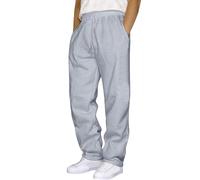 Pantalon de jogging baggy pour homme - Pantalon de survêtement long et large - Coton chaud - Taille élastique - Cordon de serrage - Jambe large - Pantalon de sport avec poches - Couleur unie - Y2K