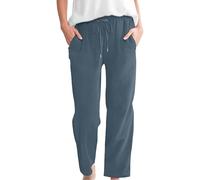 Pantalon de jogging baggy taille basse en coton côtelé pour femme - Jambes larges - Pantalon d'hiver en velours avec élastique - Pantalon droit en velours côtelé avec poches - Pantalon de survêtement