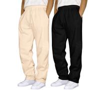 Pantalon de Jogging Basique Homme Coupe Ajustée Respirants Extensible Pantalon de survêtement à Fond Ouvert avec Poches pour Sport, Loisirs, Fitness Pantalons Cargo Homme Jogging Baggy