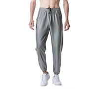 Pantalon de jogging brillant pour homme - Pantalon hip hop - Avec cordon de serrage élastique - Pantalon de survêtement - Jambes larges - Style disco des années 70 et 80 - Style rétro - Pour fête et