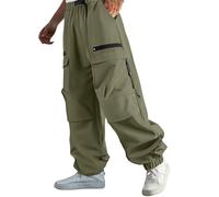 Pantalon de jogging cargo à boucle à la taille pour homme - Plusieurs poches zippées - Pantalon côtelé à revers - Léger à séchage rapide - Pantalon utilitaire indéchirable pour usage quotidien en