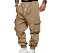 Pantalon De Jogging Cargo for Homme, Polaire, Chaud, Ample, for Entraînement, Sport, Loisirs, Course À Pied, Hiver, Décontracté, avec Poches(Camel,XL)