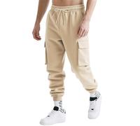 Pantalon de jogging cargo pour homme avec poches - Taille élastique - Bas fermé - Coupe décontractée - Pantalon d'entraînement basique, kaki, 3XL