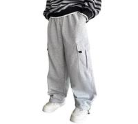 Pantalon de jogging cargo surdimensionné pour garçon, randonnée, décontracté, jambes larges, pantalon de survêtement baggy pour adolescents et enfants, taille élastique, pantalon de sport coupe ample