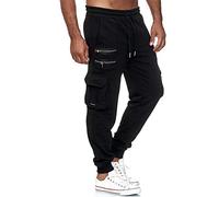 Pantalon de Jogging de Sport ou de Loisir pour Homme avec de Grandes Poches latérales Noir,M