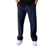 Pantalon de jogging décontracté pour homme, extensible, respirant, léger, avec taille élastique et poches à cordon de serrage, bleu marine, M