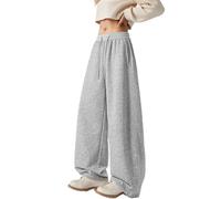 Pantalon de Jogging D'éTé à Jambe Large pour Femme, Pantalon de Sport DéContracté, De Danse, De Sport, Pantalon Ample Surdimensionné avec Taille éLastique pour Un Usage Quotidien, Gris