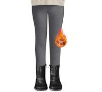 Pantalon de jogging d'hiver doublé en polaire pour filles avec motif lapin brodé - Pantalon thermique confortable pour temps froid et jeux en plein air, gris, 6-7 ans