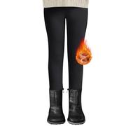 Pantalon de jogging d'hiver doublé en polaire pour filles avec motif lapin brodé - Pantalon thermique confortable pour temps froid et jeux en plein air, Noir , 5-6 ans