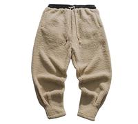 Pantalon de jogging doublé en polaire pour homme, pantalon de survêtement relaxant pour l'extérieur, jogging, entraînement, course à pied, gym, pantalon de survêtement élastique avec cordon de serrage