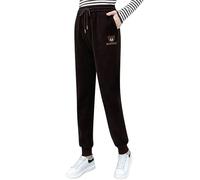 Pantalon de jogging doublé pour femme - Chaud et thermique - En polaire - Pantalon en velours côtelé - Taille haute - Décontracté - Taille haute - Pantalon en velours avec taille élastique - Pantalon
