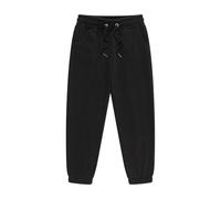 Pantalon de jogging en coton pour garçons Pantalons longs sarouel épais et chauds avec poches Pantalon droit uni pour enfants avec taille élastique et poches pour le sport et la course, Noir , 12-13