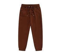 Pantalon de jogging en molleton pour enfants Coupe ajustée avec élastique à la taille Pantalon de sport unisexe Vêtements d'activité pour filles et garçons, café, 12-13 ans