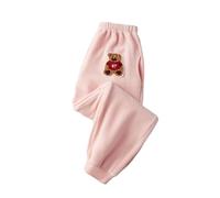 Pantalon de jogging en polaire pour fille, chaud, sportif, doux, décontracté, confortable, tenue de jeu en plein air, tout-petits, grands enfants, Rose clair, 4-5 ans